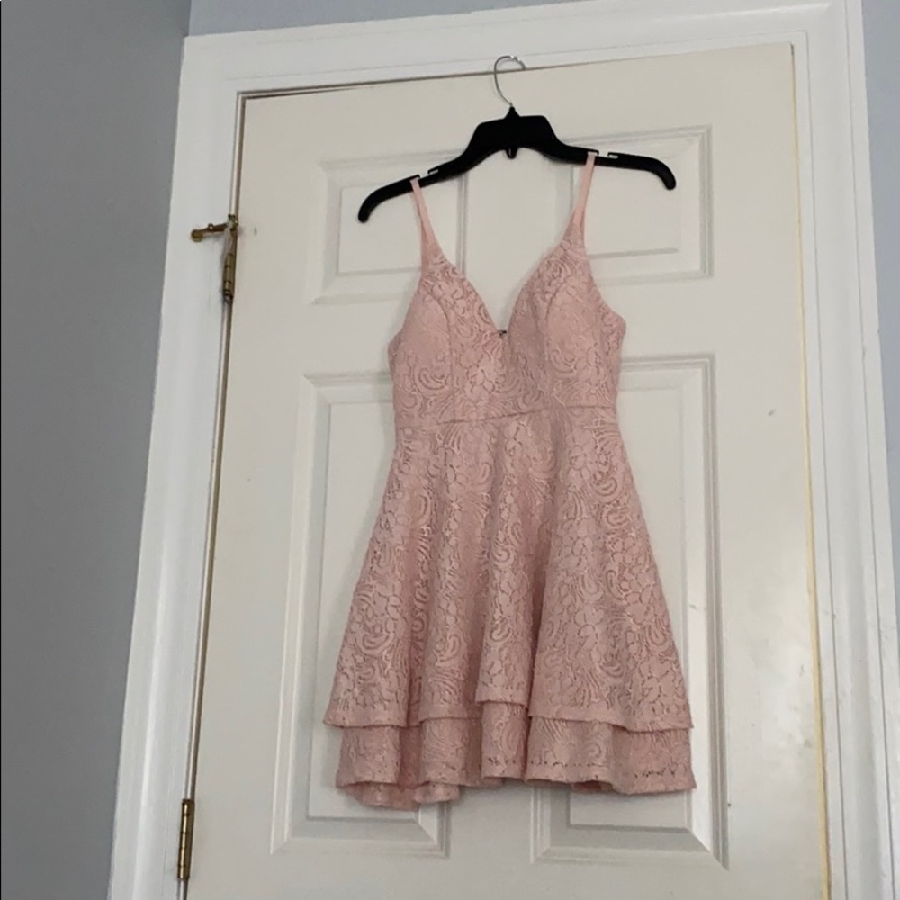A blush pink dress